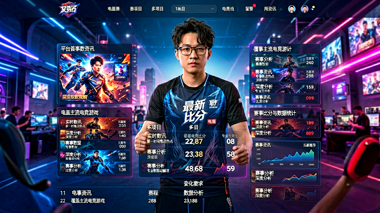 Score电竞平台首页展示电竞赛事数据与资讯界面